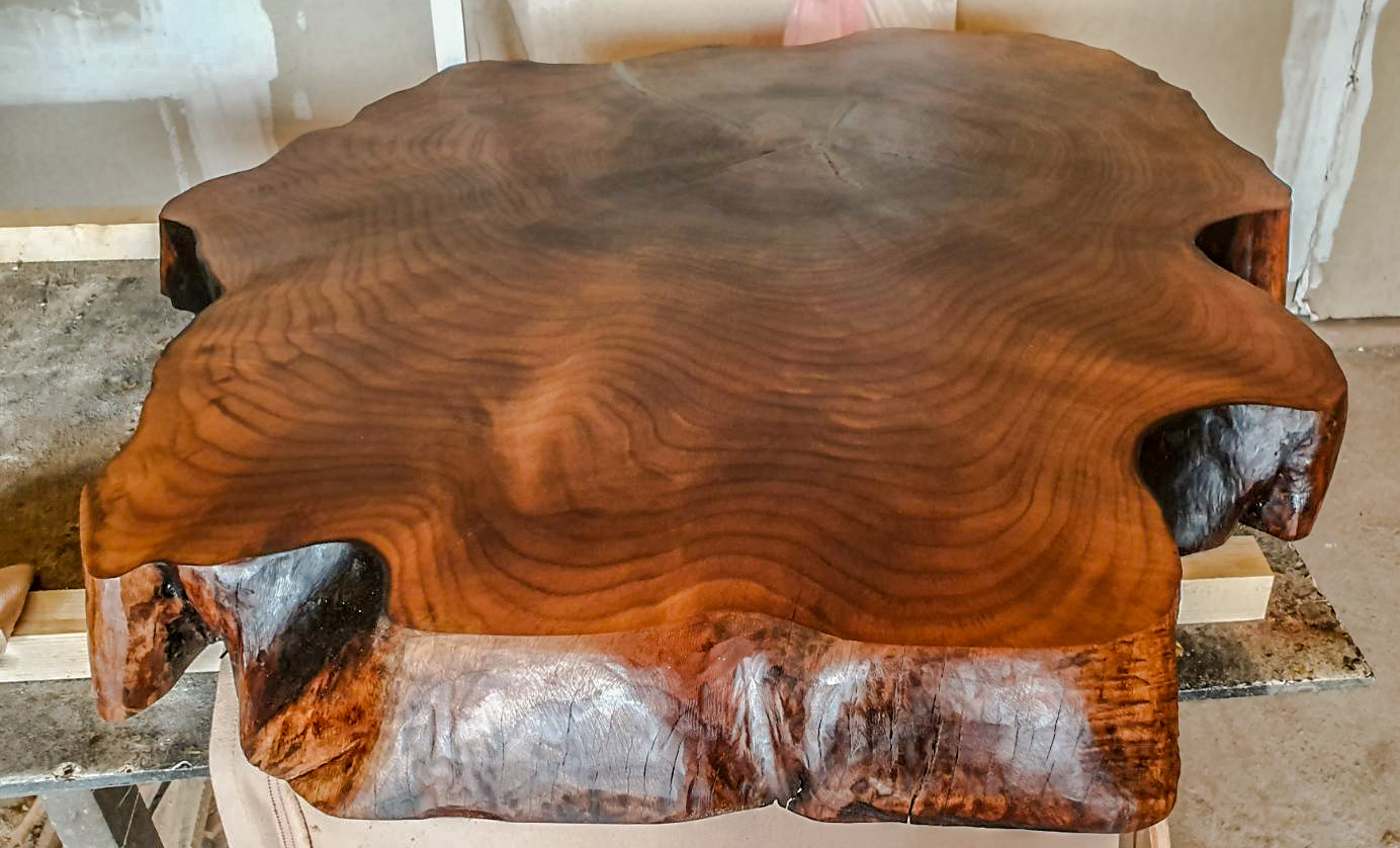 Round Custom Handmade Walnut Club Table - Artumwood